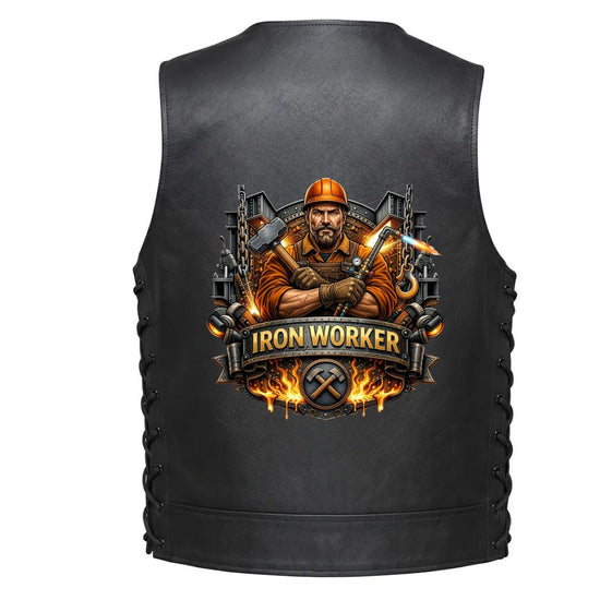 Leather Vest - Iron Worker - Emblem
