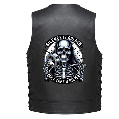 Leather Vest - Silence Is Golden. Duct Tape Is Silver.