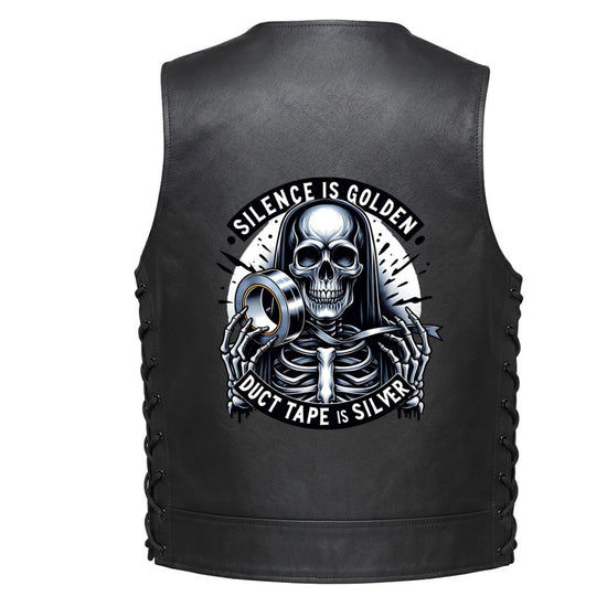 Leather Vest - Silence Is Golden. Duct Tape Is Silver.
