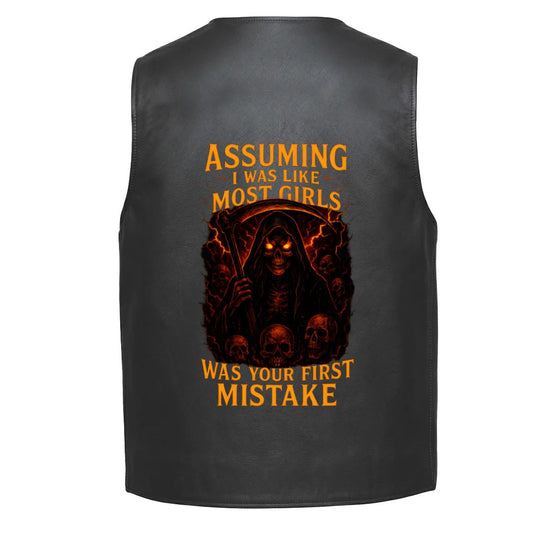 Leather Vest - Assuming I Was Like Most Girls Was Your First Mistake