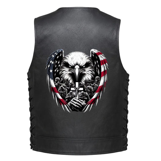 Leather Vest - American Eagle Military Tribute