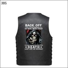Leather Vest - Grim Reaper "Back Off" Warning