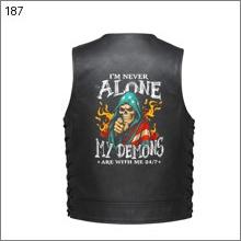 Leather Vest - "Never Alone - My Demons Are with Me 24/7"