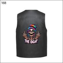 Leather Vest - Skeleton Showing Both Middle Fingers